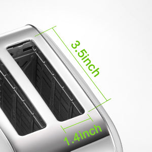 Retro 2-Slice Toaster - Extra Wide Slots 7 Shade Settings DefrostBagelCancel Functions