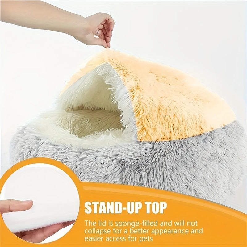 Plush Calming Pet Bed - Washable Non-Slip for Small to Medium Dogs  Cats - ZOOMNSTORE