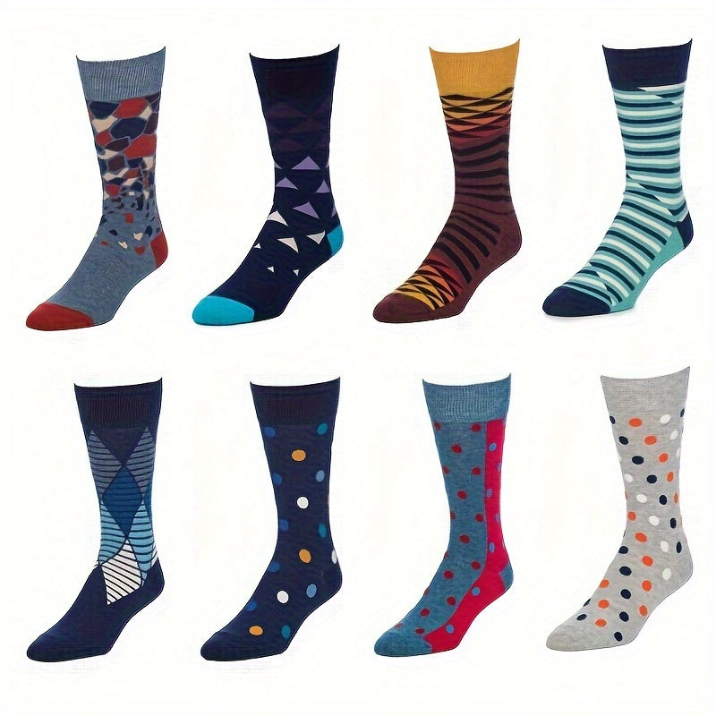 Colorful Novelty Cotton Socks - 6 Pairs of Funny Casual Mens Socks - ZOOMNSTORE