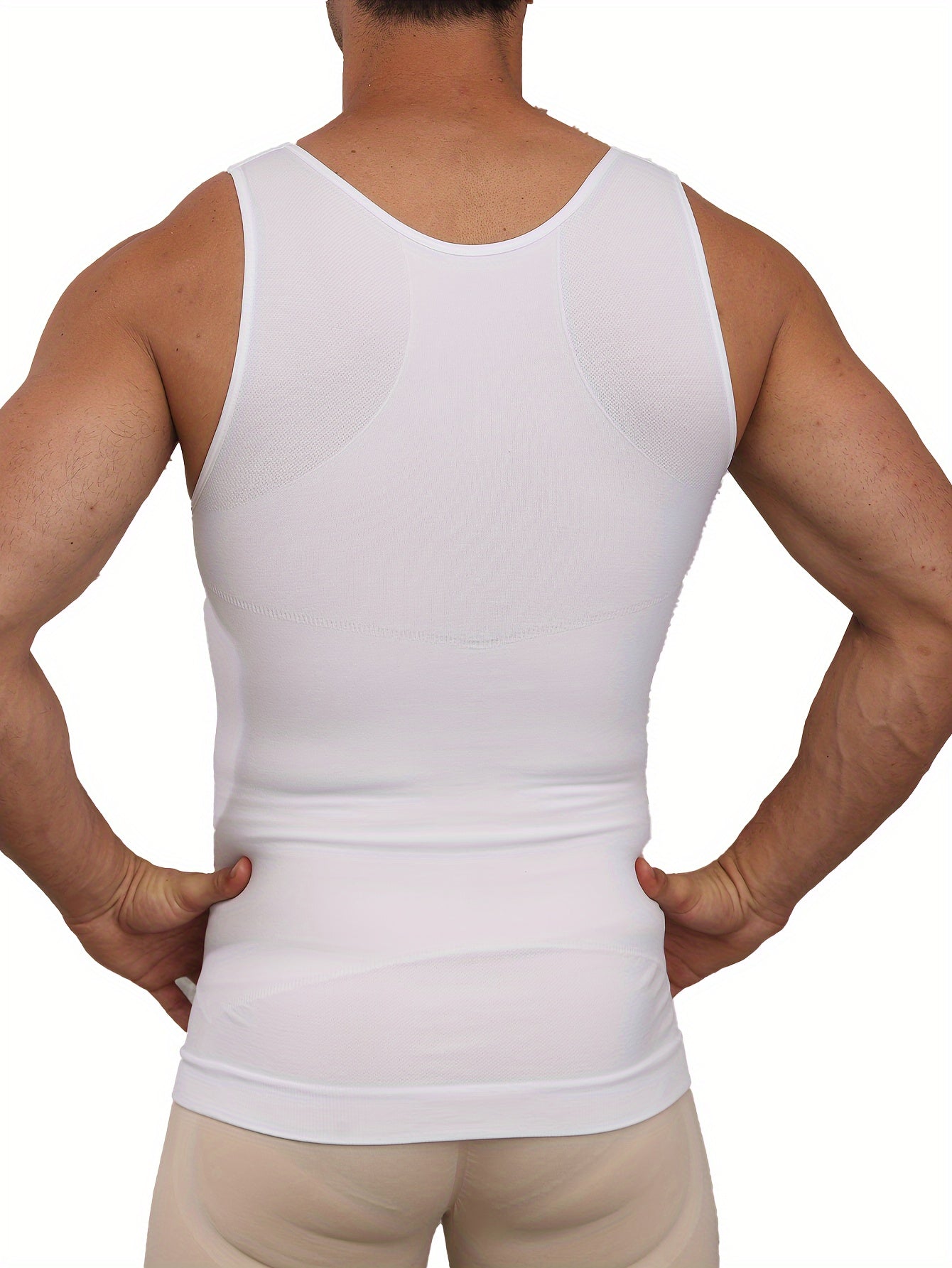Mens Slimming Compression Shirt - Sleeveless Waist Trainer Tank Top - ZOOMNSTORE