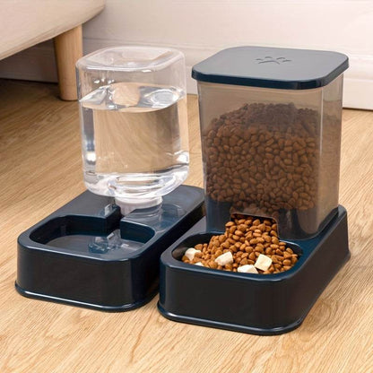Durable Automatic Pet Feeder and Water Dispenser Set - 1set Plastic Cat Bowl and Dog Bowl - Self-Drinking and Feeding System for Cats - ZOOMNSTORE