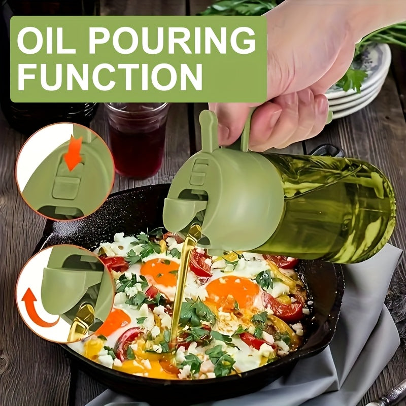 Premium 16oz Glass Olive Oil Dispenser  Spray Bottle with Auto-Flip Cap  BPA-Free Mess-Free Cooking for Air Fryer BBQ  Salad Dressing - ZOOMNSTORE