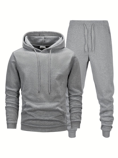 Mens Athletic Hoodie and Jogger Set - Casual Activewear with Pockets - ZOOMNSTORE