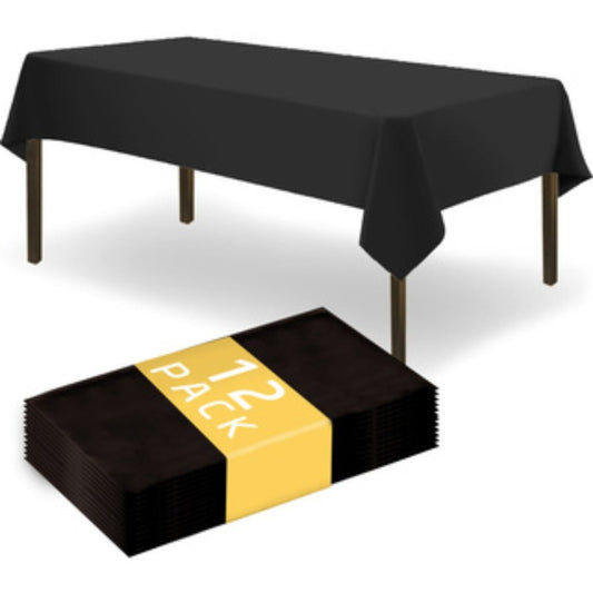 Premium Disposable Plastic Tablecloths - Waterproof Easy-Clean Party Decor 12pcs - ZOOMNSTORE