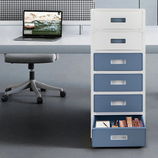 6-Drawer Lockable File Cabinet - Office Organizer with Silent Wheels - ZOOMNSTORE
