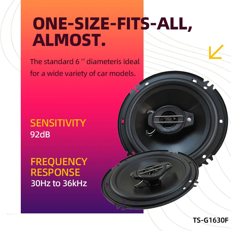 6 Inch Car Speakers - 320W Universal Car Coaxial Speakers | 3 Way Full Range Audio System - ZOOMNSTORE