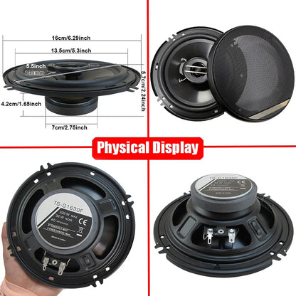6 Inch Car Speakers - 320W Universal Car Coaxial Speakers | 3 Way Full Range Audio System - ZOOMNSTORE