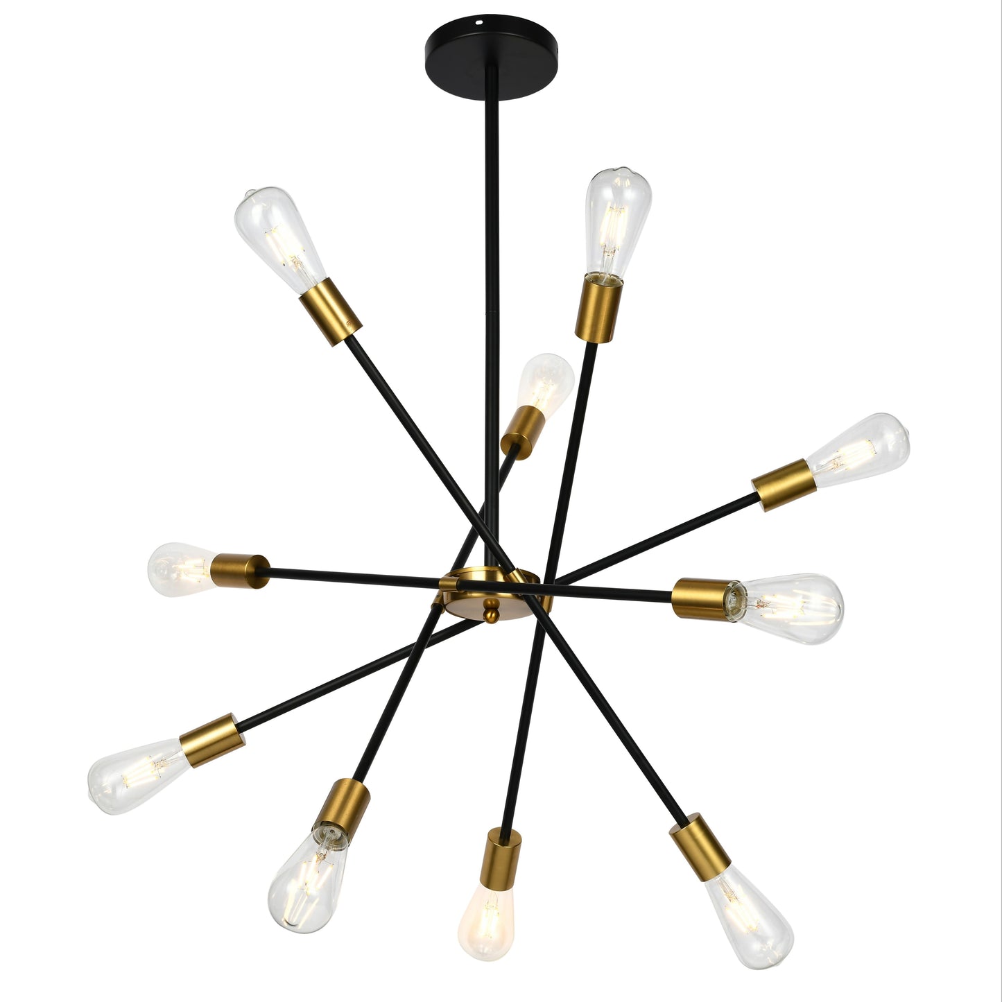 Modern Black 10-Light Sputnik Chandelier - Stylish Fixture for Kitchen  Dining Room - ZOOMNSTORE