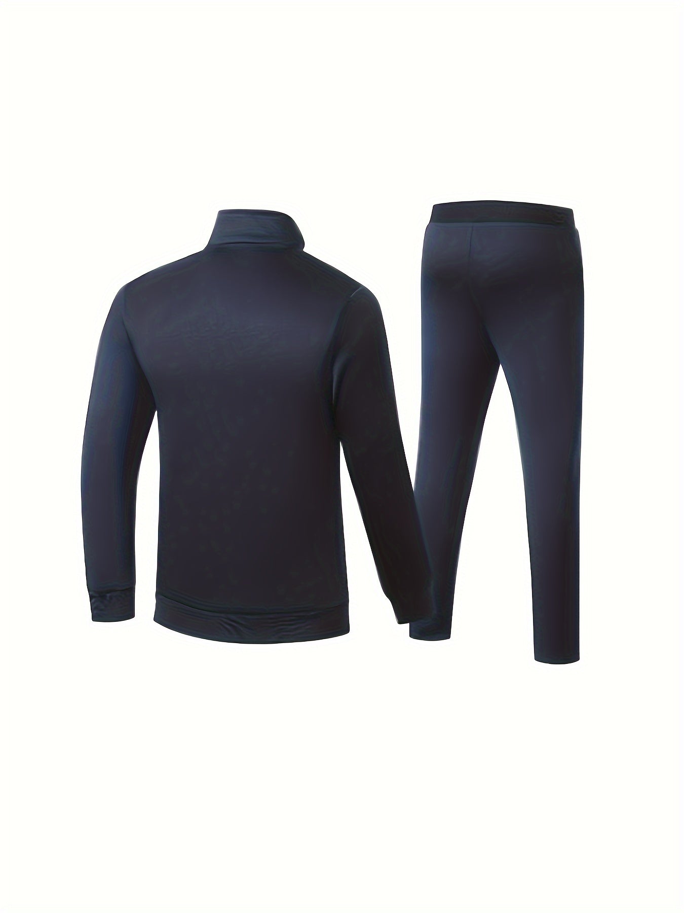 2pcs Embroidered Stand Collar Zip Up Jacket & Elastic Waist Drawstring Pants - Men's Sportswear Set for Outdoor Activities - ZOOMNSTORE