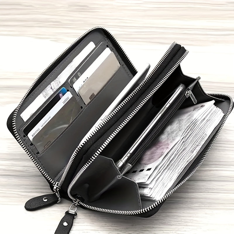 Mens PU Leather Business Wallet  Card Holder - Stylish Clutch Gift for Dad Husband or Boyfriend in BlackBrown - ZOOMNSTORE