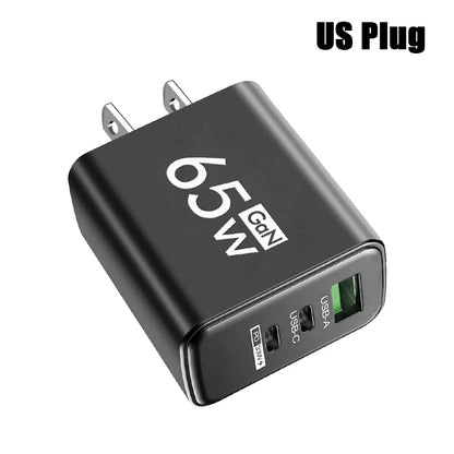 GaN Fast Charging 65W USB Type C Charger EU KR PD 3.0 Quick Charge Wall For Phone Adapter For iPhone 15 Xiaomi Huawei Samsung - ZOOMNSTORE