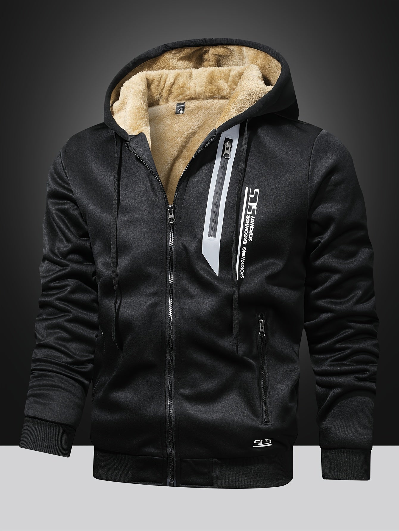 Mens Winter Fleece Hoodie - Hooded Zip-Up Jacket with Pockets Casual Outerwear - ZOOMNSTORE