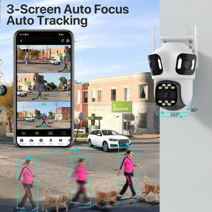 6K HD PTZ IP Security Camera - Outdoor WiFi Auto Tracking Dual Lens CCTV - ZOOMNSTORE