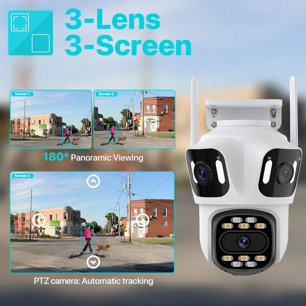 6K HD PTZ IP Security Camera - Outdoor WiFi Auto Tracking Dual Lens CCTV - ZOOMNSTORE