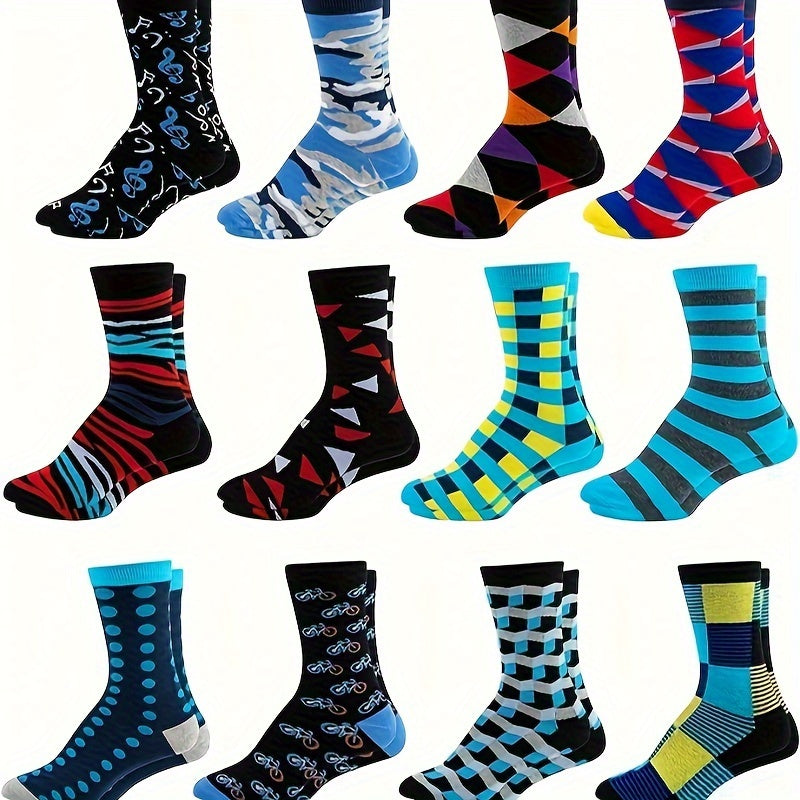 Colorful Novelty Cotton Socks - 6 Pairs of Funny Casual Mens Socks - ZOOMNSTORE
