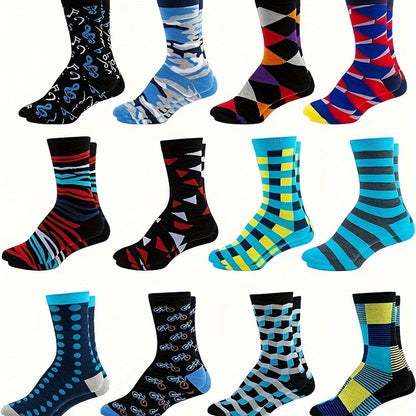 Colorful Novelty Cotton Socks - 6 Pairs of Funny Casual Mens Socks - ZOOMNSTORE