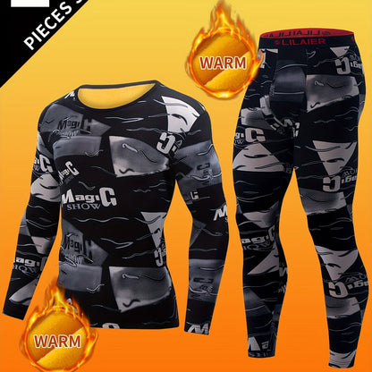 Mens Thermal Underwear Set - Long Sleeve Top  Pants Casual AutumnWinter Wear - ZOOMNSTORE