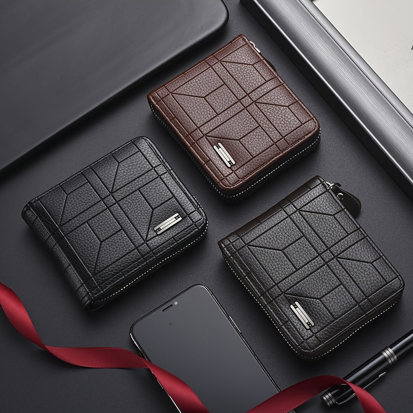 Large Capacity Mens Wallet - Short Design with Multiple Card Slots - ZOOMNSTORE