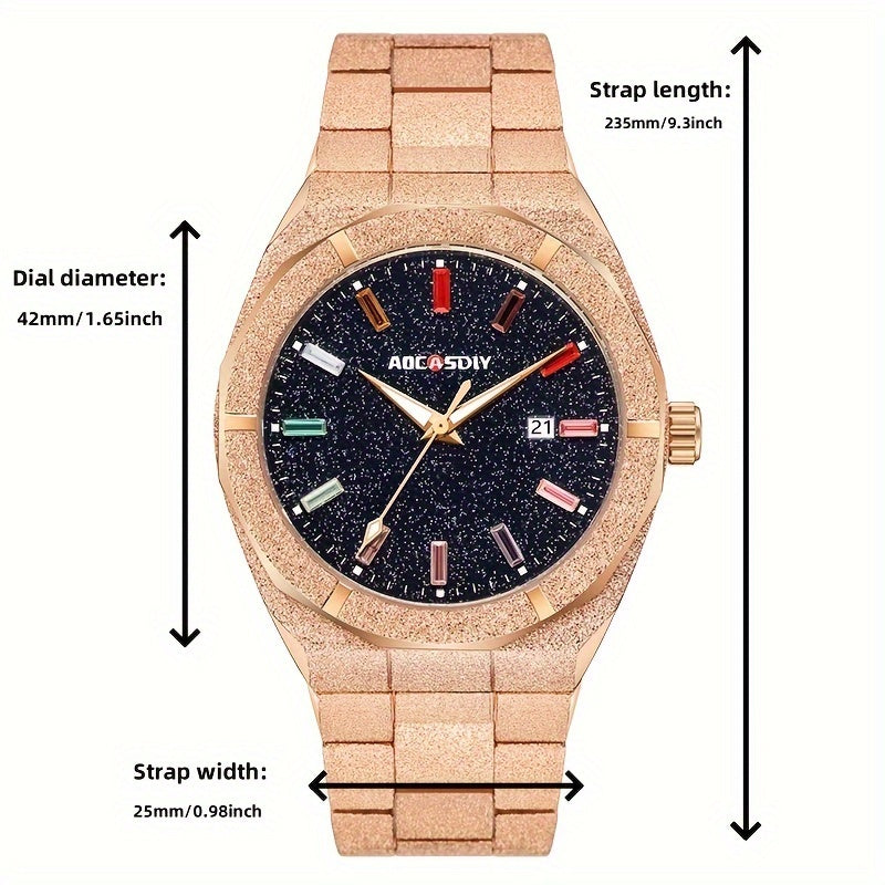 Mens Unique Calendar Watch with Night Light  Stylish Timepiece for Business - ZOOMNSTORE