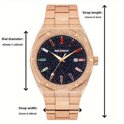 Mens Unique Calendar Watch with Night Light  Stylish Timepiece for Business - ZOOMNSTORE