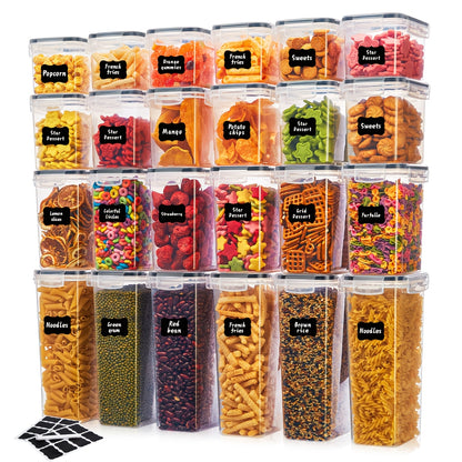 Sealed Food Storage Containers Set - Ideal for Organizing Grains Rice Pasta and More Dishwasher Safe with Labels and Markers - ZOOMNSTORE