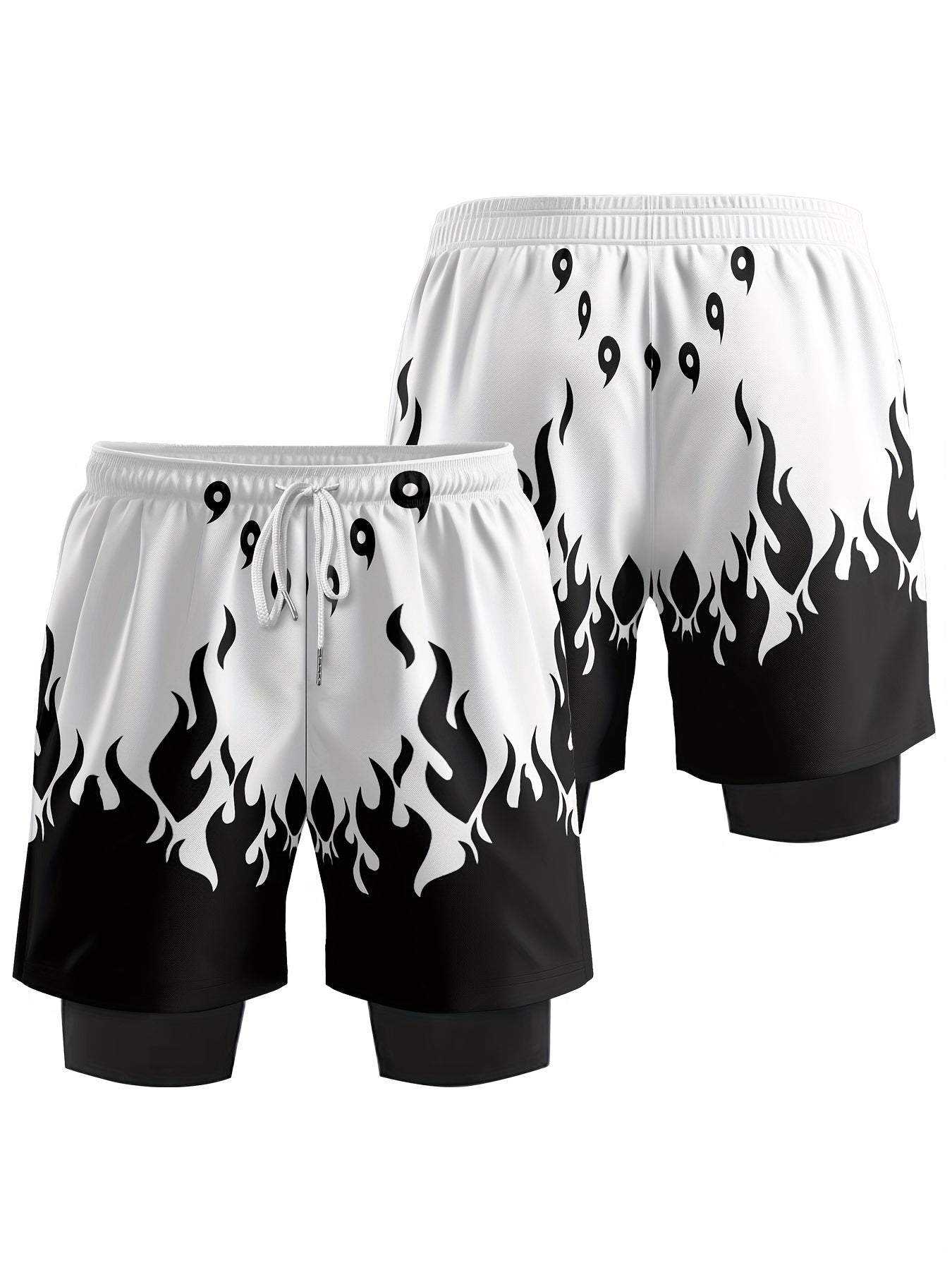 Mens 2-in-1 Quick Dry Shorts - Outdoor Sports  Swimming Pants - ZOOMNSTORE