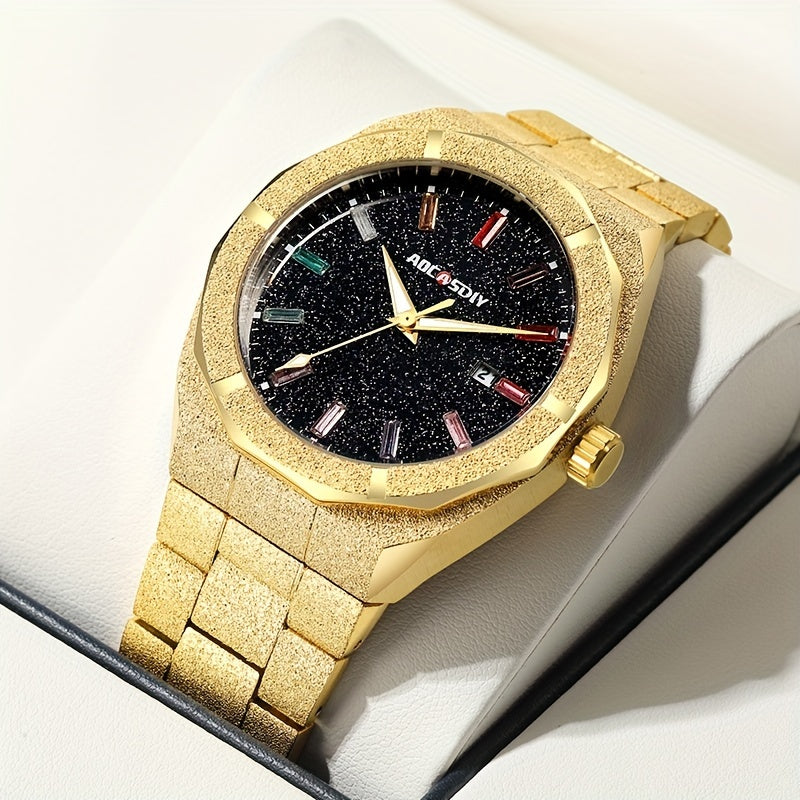 Mens Unique Calendar Watch with Night Light  Stylish Timepiece for Business - ZOOMNSTORE