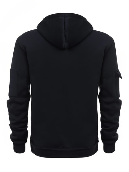 Mens Tactical Hoodie - Casual Outdoor Pullover with Zipper Pockets - ZOOMNSTORE