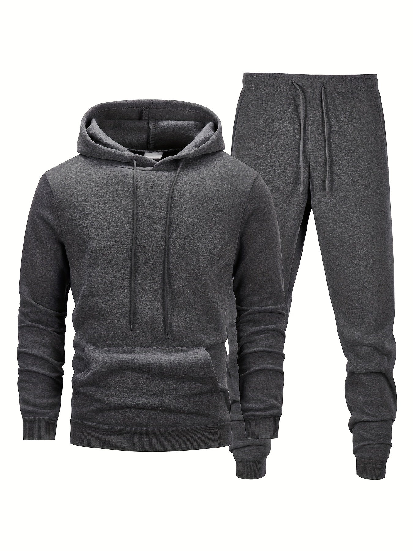 Mens Athletic Hoodie and Jogger Set - Casual Activewear with Pockets - ZOOMNSTORE