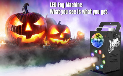 700W Wireless Remote Smoke Machine - LED RGB Fogger for DJ Disco Parties  Halloween - ZOOMNSTORE