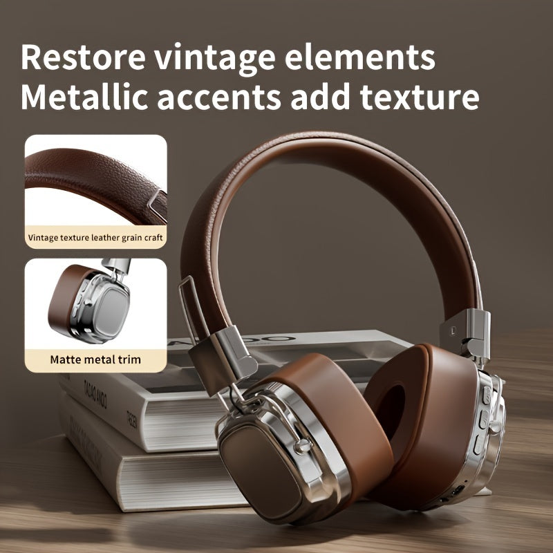 Retro Wireless Headphones - V53 Heavy Bass Noise-Cancelling Long Battery Life - ZOOMNSTORE