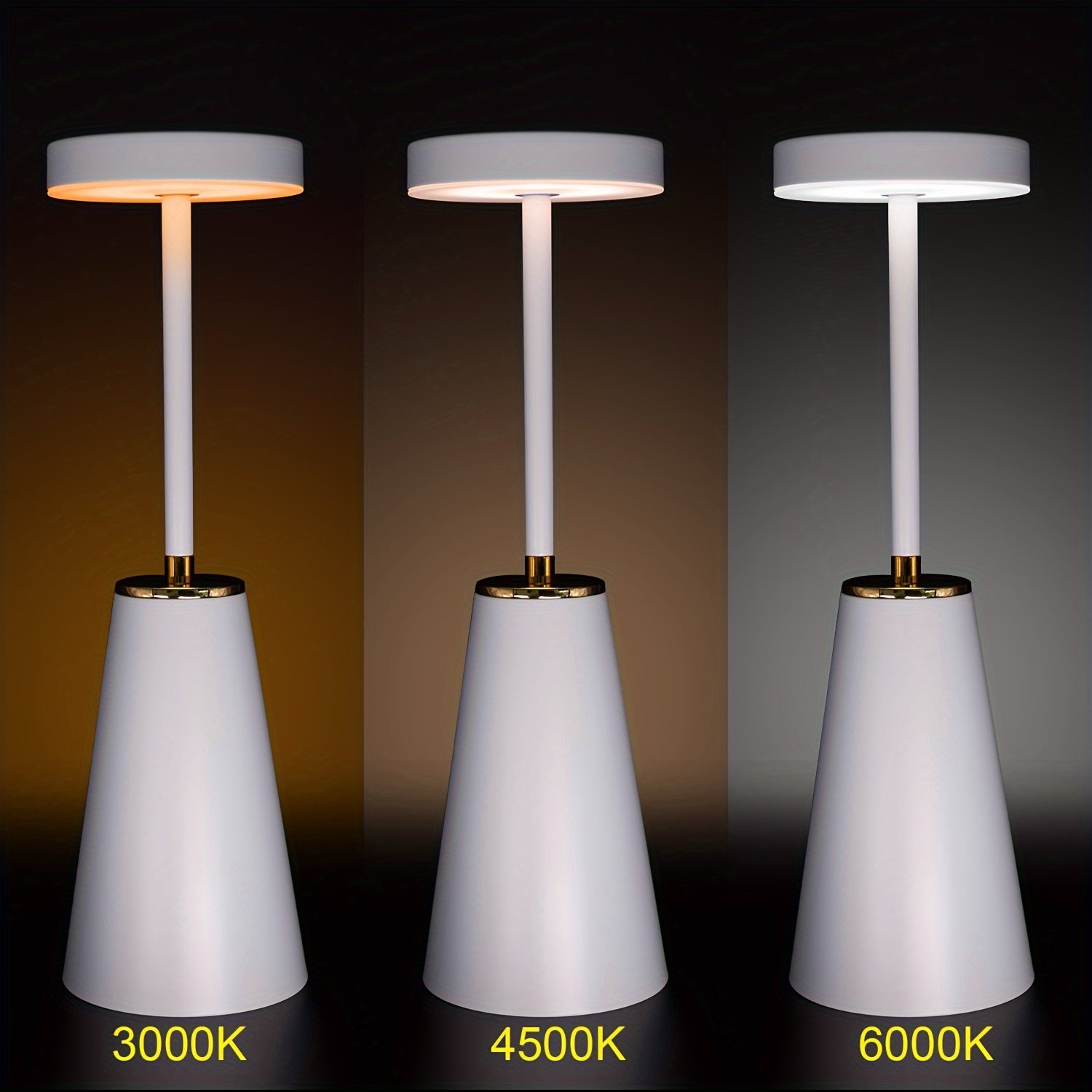 Cordless Touch Table Lamps - Dimmable USB Rechargeable Nightstand Lights for Bedroom Camping Office and Living Room - ZOOMNSTORE