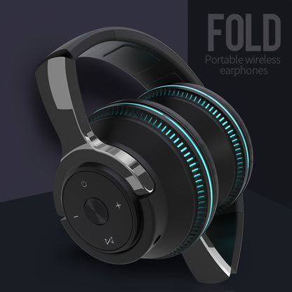 Wireless Headphones - 24 Hours Playtime Over Ear with Mic FM Radio Soft Earpads LED Light TF Card and AUX Support - ZOOMNSTORE