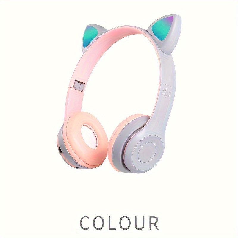 Wireless Gaming Earbuds with Cute Cat Ears - Fun Over-Ear Headphones for Kids Birthday Gift - ZOOMNSTORE