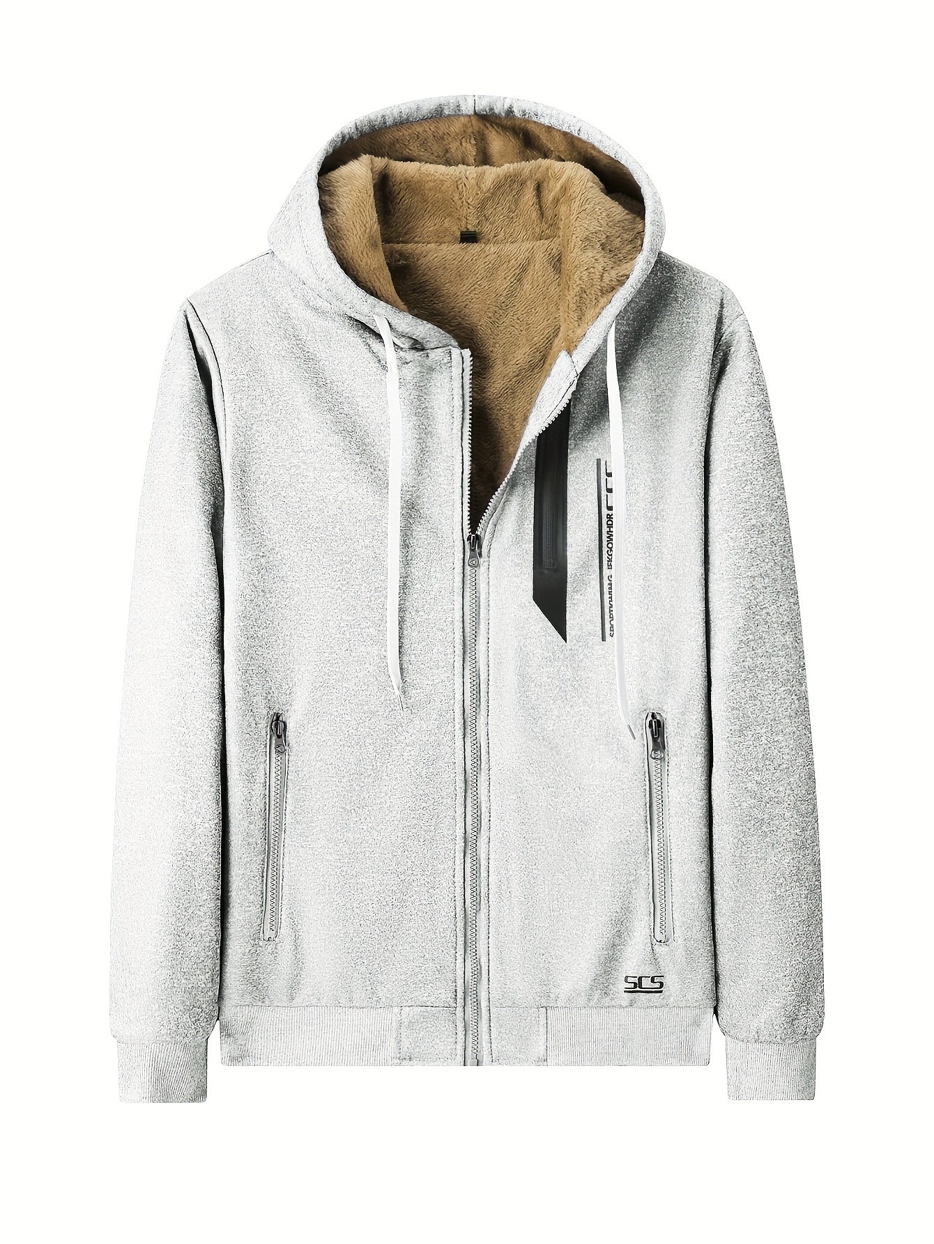 Mens Winter Fleece Hoodie - Hooded Zip-Up Jacket with Pockets Casual Outerwear - ZOOMNSTORE