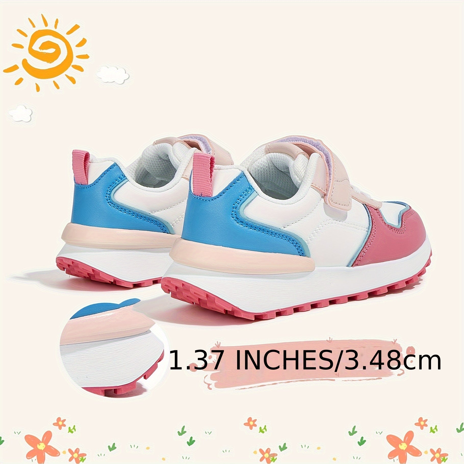 Kids Breathable Non-Slip Sneakers - Fashionable Hook Loop Design - ZOOMNSTORE