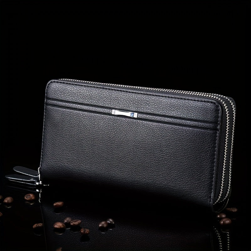 Mens PU Leather Business Wallet  Card Holder - Stylish Clutch Gift for Dad Husband or Boyfriend in BlackBrown - ZOOMNSTORE