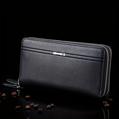 Mens PU Leather Business Wallet  Card Holder - Stylish Clutch Gift for Dad Husband or Boyfriend in BlackBrown - ZOOMNSTORE