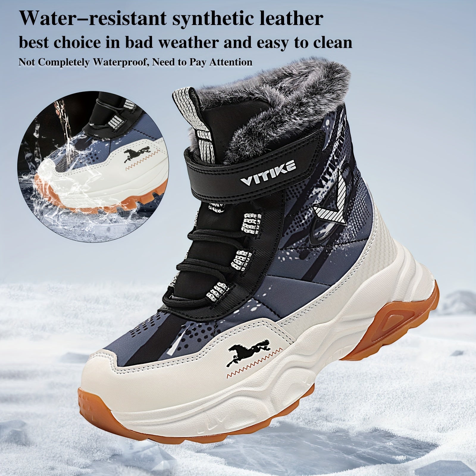 Kids Warm Winter Hiking Boots - Snow Trekking Footwear - ZOOMNSTORE