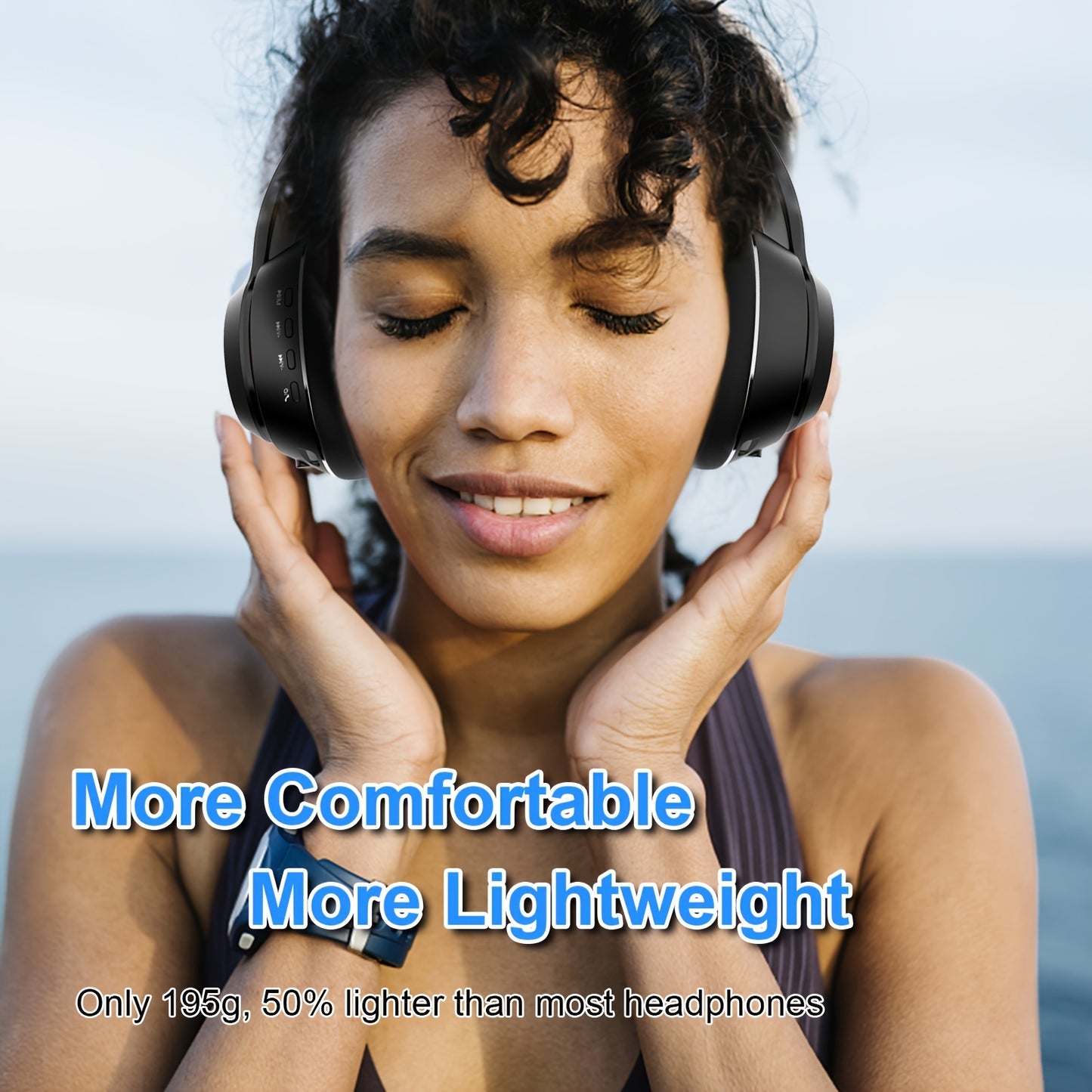 Wireless Over-Ear HiFi Headphones - 50 Hours Playtime Deep Bass Microphone Foldable Lightweight Design - ZOOMNSTORE