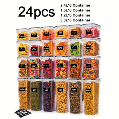 Sealed Food Storage Containers Set - Ideal for Organizing Grains Rice Pasta and More Dishwasher Safe with Labels and Markers - ZOOMNSTORE