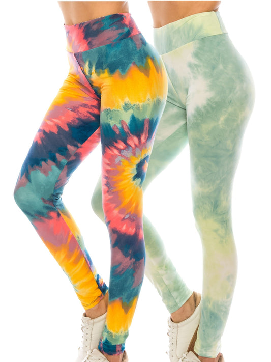 High Waist Tie Dye Leggings - Soft Stretch Yoga Pants for Fitness and Running - ZOOMNSTORE