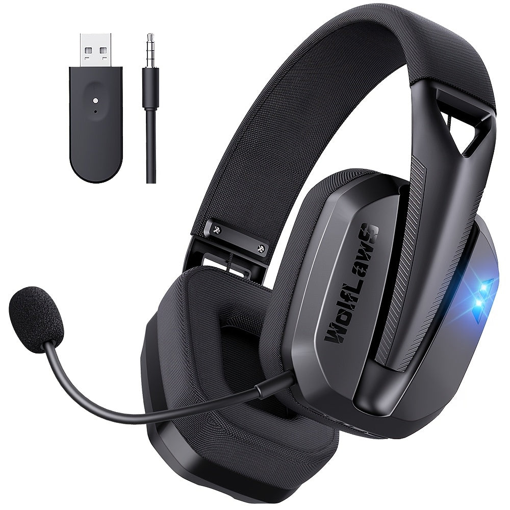 Wireless Gaming Headset - 48H Battery Low Latency Over-Ear Bluetooth Headphones with Detachable Mic for PC PS5 PS4 Mac Switch - Gift for Gamers - ZOOMNSTORE
