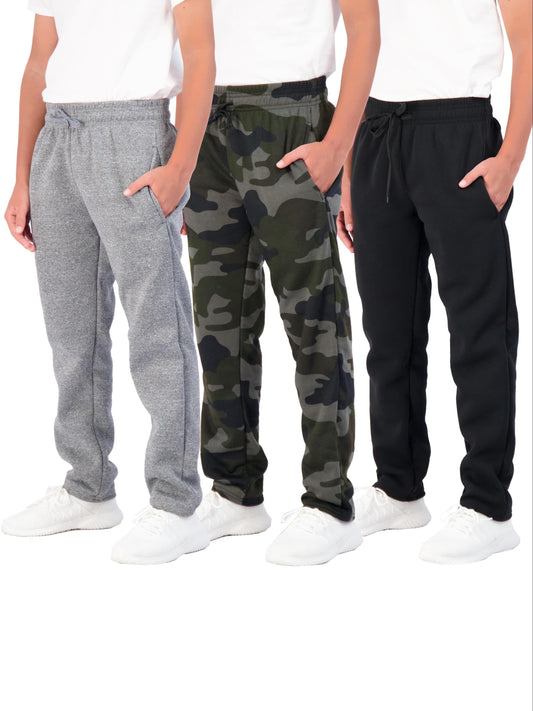Boys Tech Fleece Sweatpants - 3 Pack with Pockets - ZOOMNSTORE