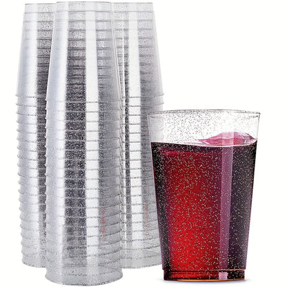 Gold Plastic Cups - 100 Pack 12 OZ Disposable Gold Rimmed Party Cups - ZOOMNSTORE