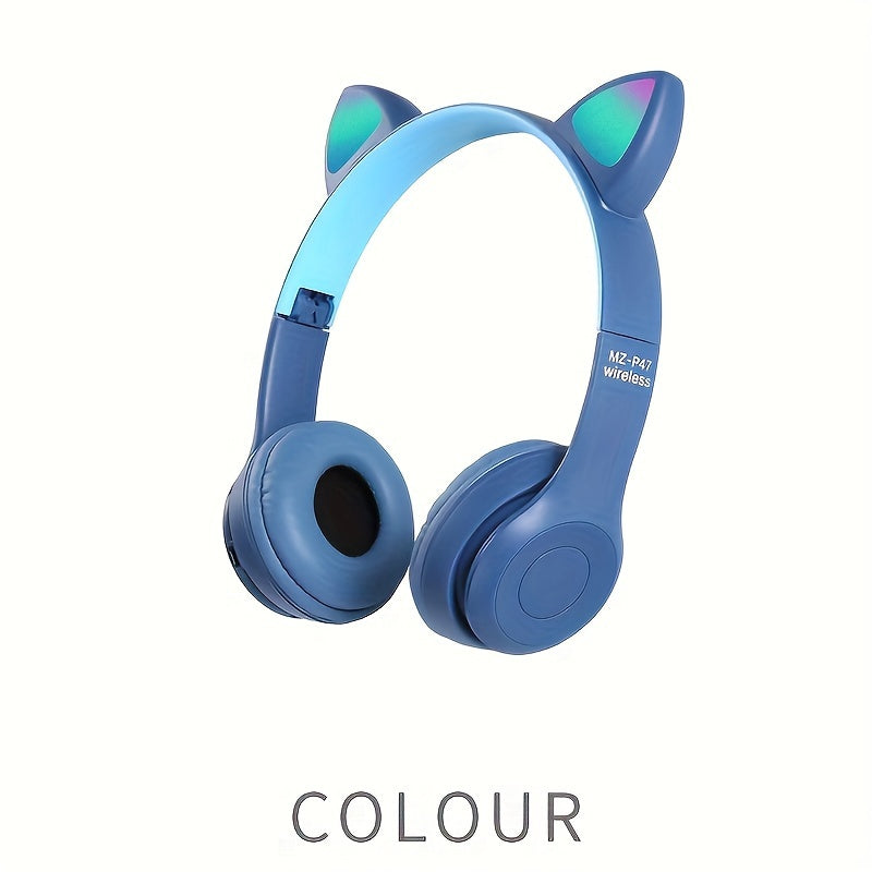 Wireless Gaming Earbuds with Cute Cat Ears - Fun Over-Ear Headphones for Kids Birthday Gift - ZOOMNSTORE