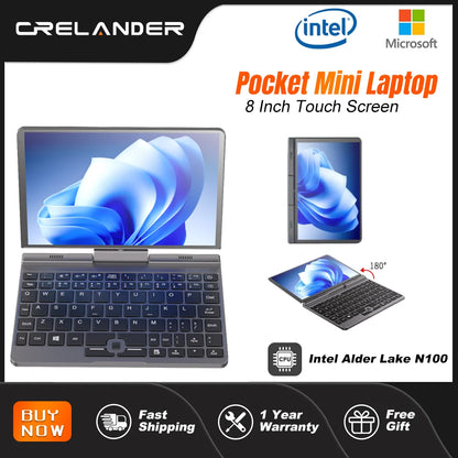 CRELANDER P8 8 2-in-1 Touchscreen Laptop - Intel Alder N150 12GB RAM WiFi 6 - ZOOMNSTORE