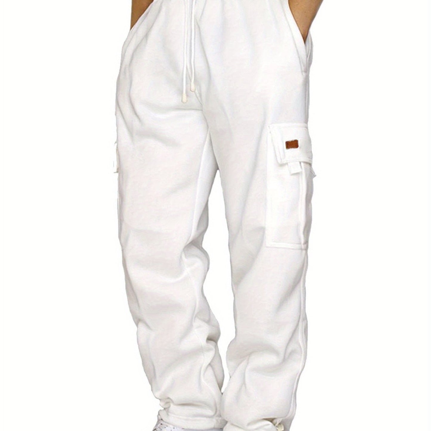 Mens Loose Cargo Pants - Casual Elastic Waist Wide Leg Sweatpants - ZOOMNSTORE