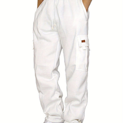 Mens Loose Cargo Pants - Casual Elastic Waist Wide Leg Sweatpants - ZOOMNSTORE