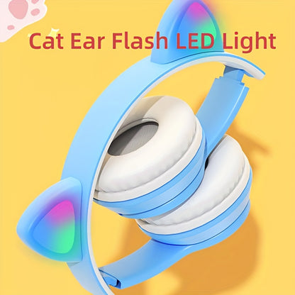 Wireless Gaming Earbuds with Cute Cat Ears - Fun Over-Ear Headphones for Kids Birthday Gift - ZOOMNSTORE